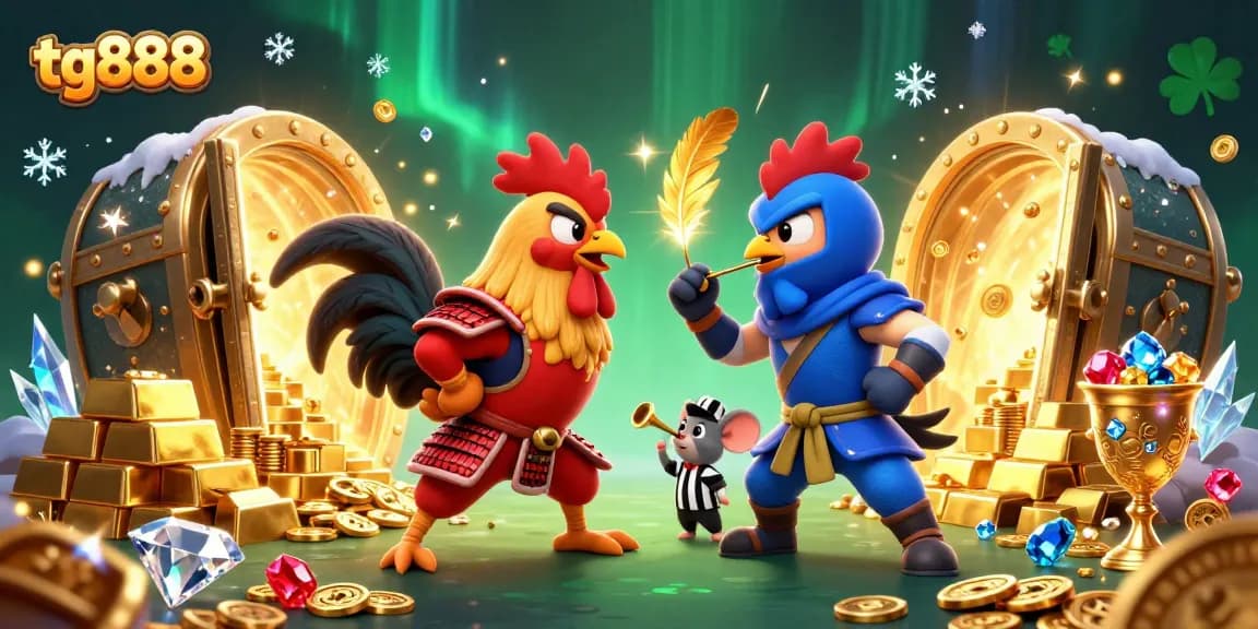 Engage with the thrilling showdown of tg888 fighting roosters in an electrifying casino atmosphere.