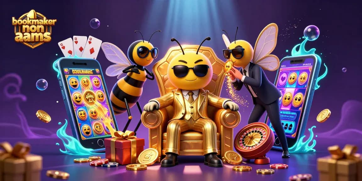 Gioca con il miglior bookmaker non AAMS in un'illustrazione di casinò folle e dinamica