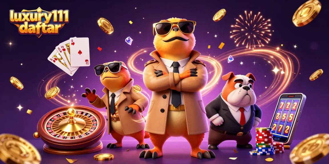 Join the action at luxury111 daftar while raptors and a bulldog bouncer create a hilarious casino scene!