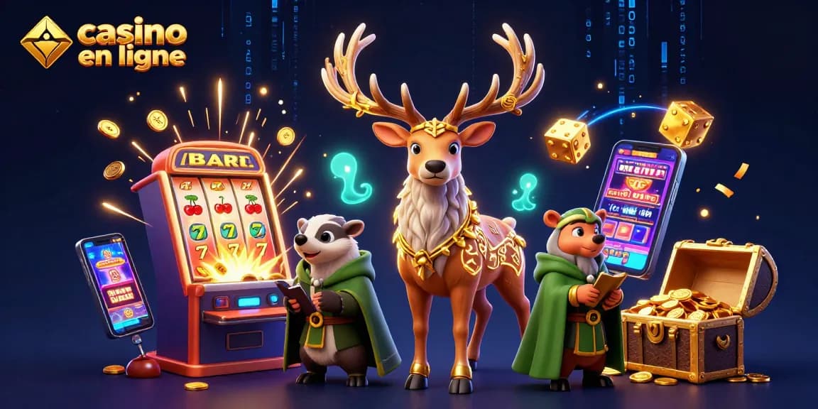 Vivez l'excitation du casino en ligne avec un cerf druidique celtique, un blaireau sage et des éléments de jeu captivants.