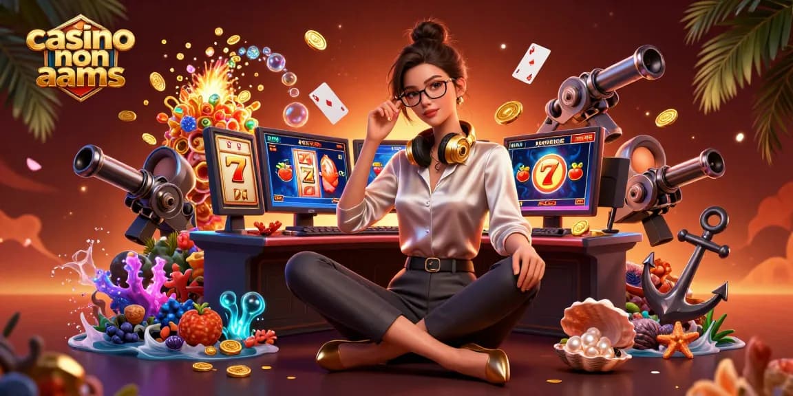 Scopri l'emozione dei casinò non AAMS con icone di slot illuminate e elementi di gioco entusiasmanti.