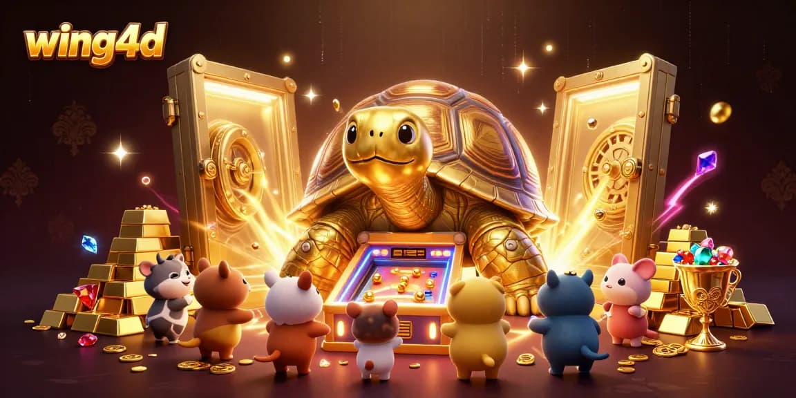 Experience thrilling gameplay at wing4d with golden treasures and a lively tortoise pinball!