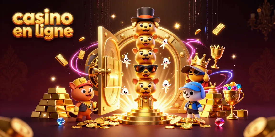 Gagnez aux jeux de casino en ligne avec cet illustratif totem lumineux aux éléments de richesse.