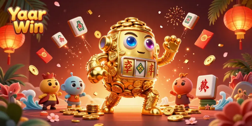Engage with Yaar Win's dynamic gambling experience through a vibrant 3D gaming scene filled with excitement.