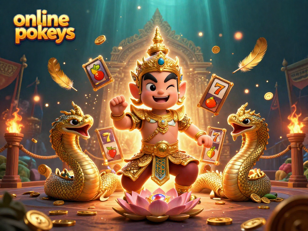 Experience thrilling online pokies action with vibrant characters, slot reels, and golden treasures.