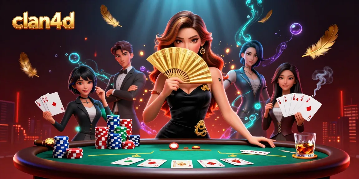 Experience thrilling casino action with clan4d, showcasing a glamorous poker scene and stunning details.