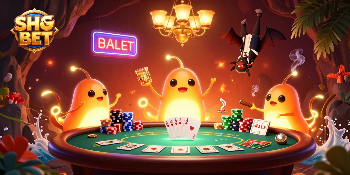 Experience thrilling gameplay with SH BET, featuring vibrant casino glowworms lighting up a poker scene.