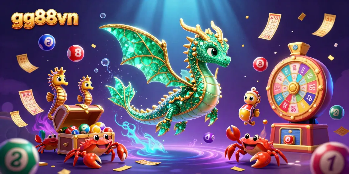 Engaging scenes with gg88vn showcasing a colorful casino theme featuring a sea dragon and vibrant lottery elements.