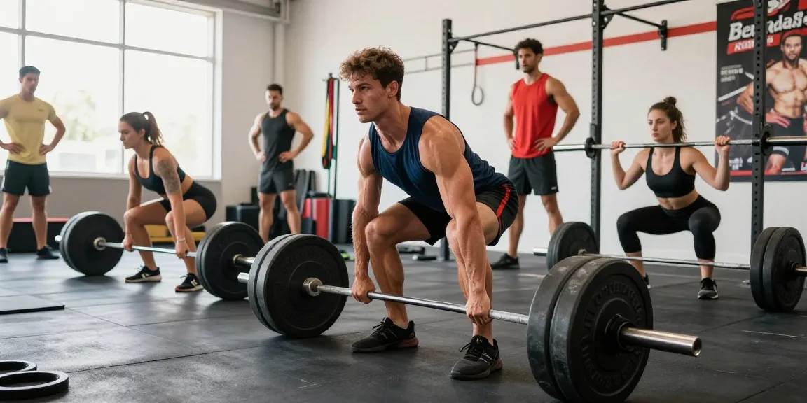 Beligas Shop showcasing athletes using anabolic steroids for muscle enhancement in a vibrant gym.