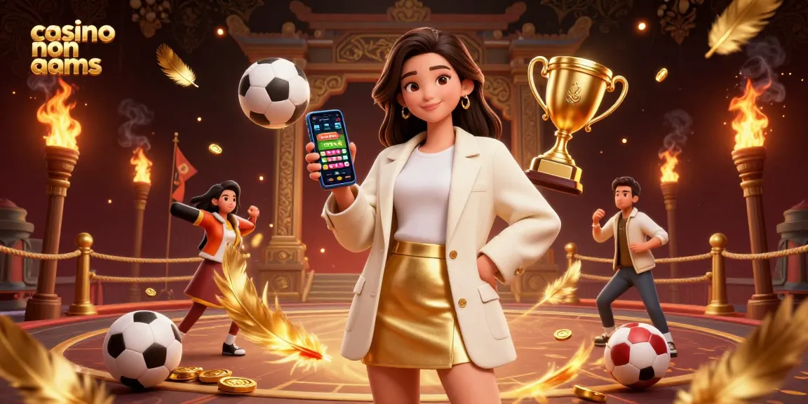 Interagisci con le opzioni casino non aams mostrando una bellissima donna asiatica che promuove un'app di scommesse sportive.