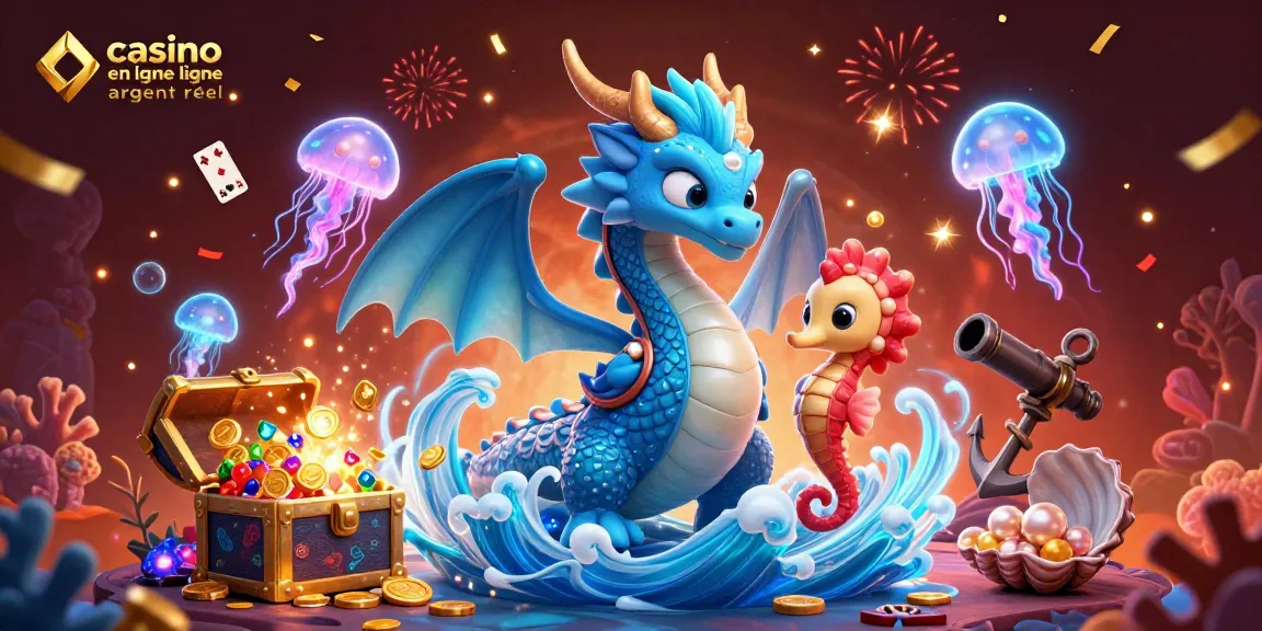 Vivez l'expérience captivante d'un casino en ligne argent réel avec un dragon aquatique majestueux et des éléments magiques.