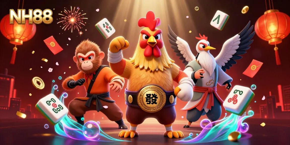 Engage with NH88's thrilling online casino experience featuring dynamic 3D characters and vibrant gaming elements.