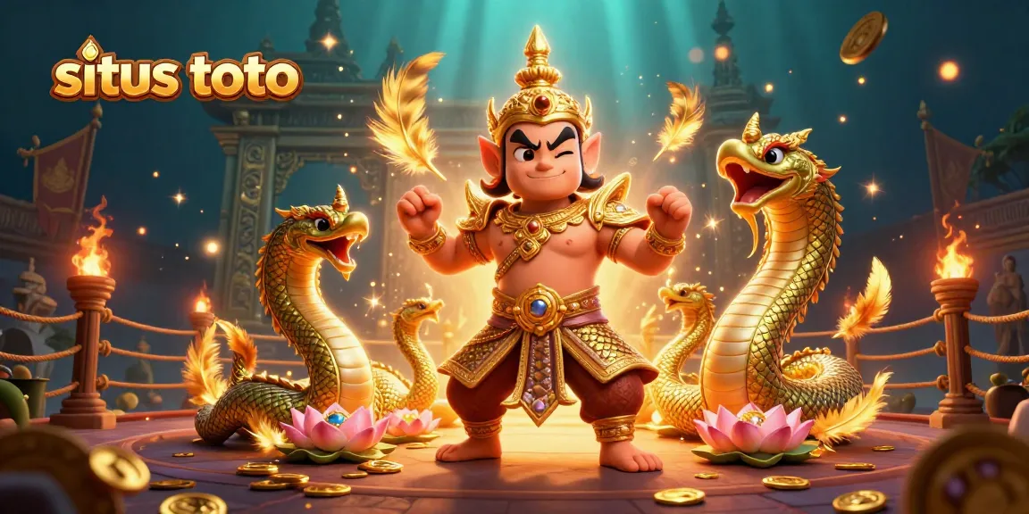 Experience the thrill of situs toto with dynamic gameplay and dazzling winnings in this vibrant illustration.