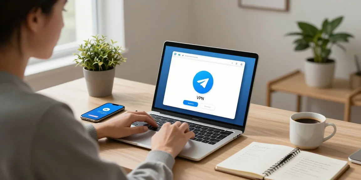 telegram china safe use with user accessing Telegram securely from a cozy home office