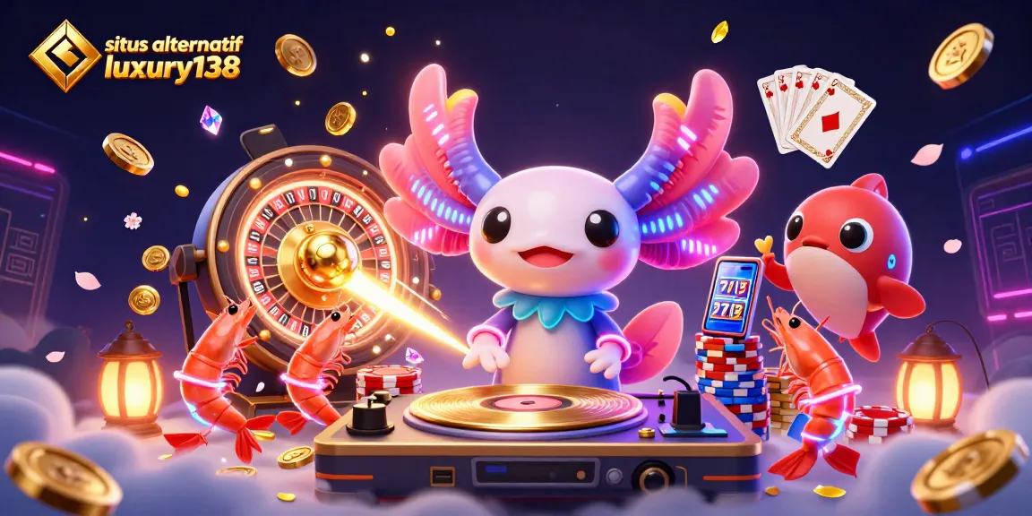 Experience the excitement at situs alternatif luxury138 with dazzling 3D casino illustration and vibrant gaming elements.