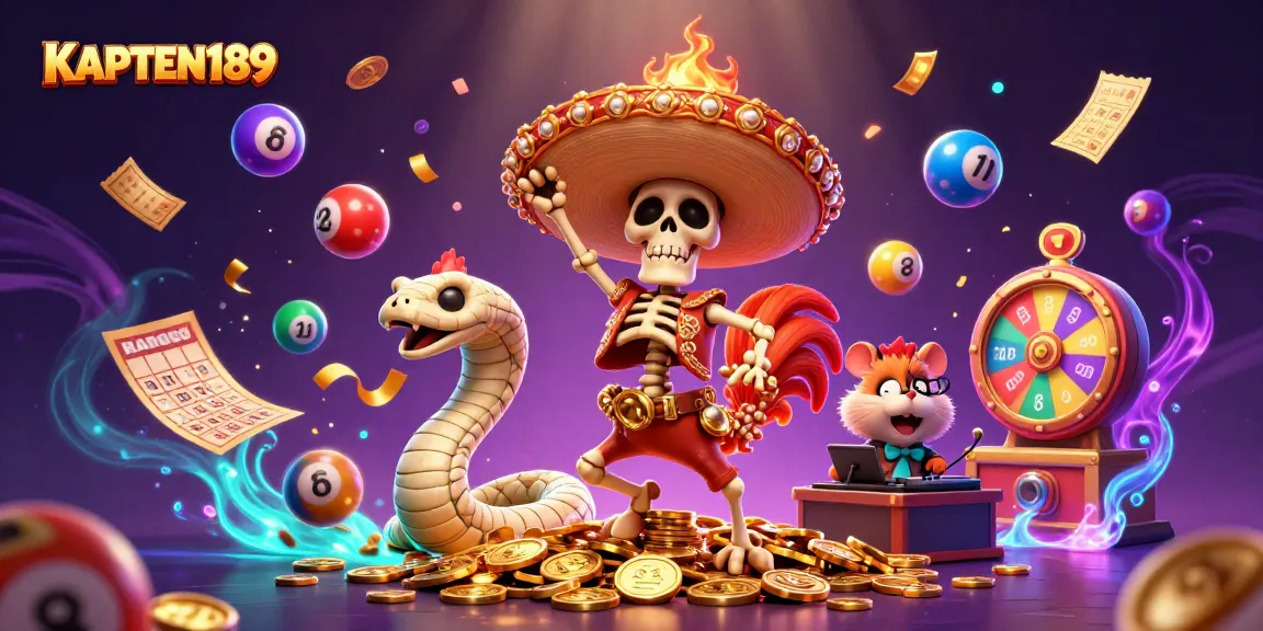 KAPTEN189 menunjukkan kegembiraan permainan slot online dengan elemen kasino yang meriah.