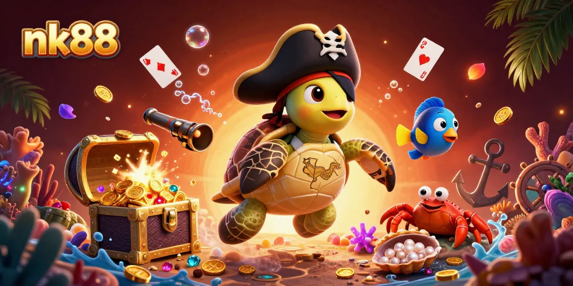 Engage in exciting treasure-hunting adventures at nk88 with vibrant aquatic characters amidst underwater riches.