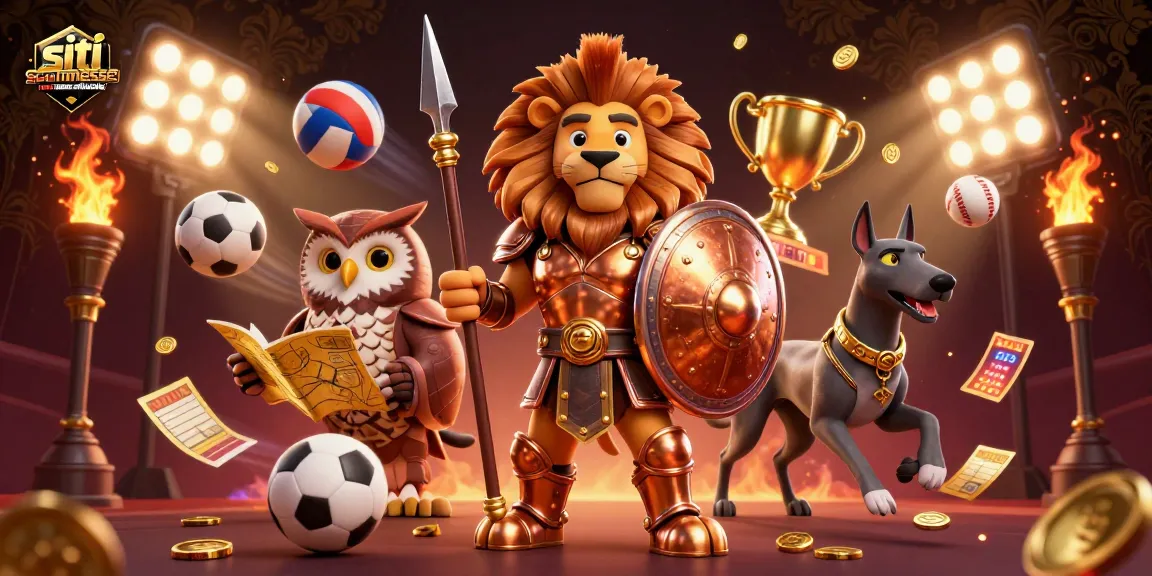 Siti scommesse non aams affidabile: esplora un'illustrazione di un leone spartano e simboli di scommesse sportive