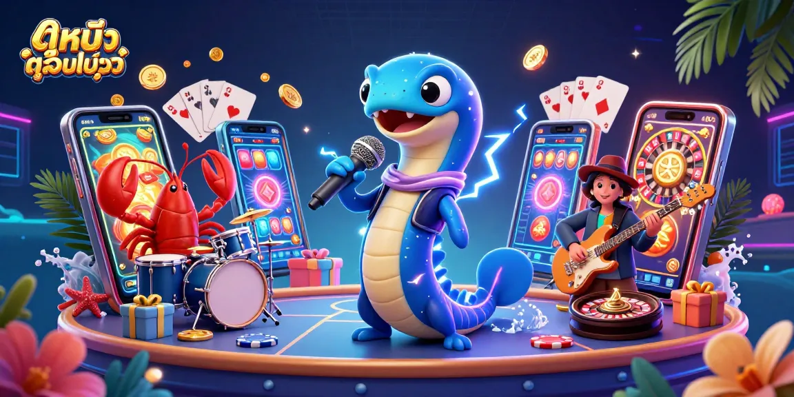 Experience ดูหนังออนไลน์ with vibrant casino characters and dynamic gaming elements in this high-energy 3D scene.