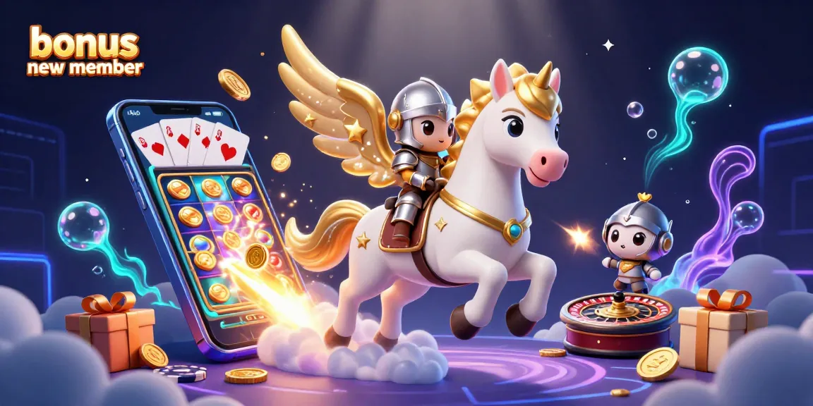 Play slot games with the bonus new member offer featuring magical knights and golden treasures.