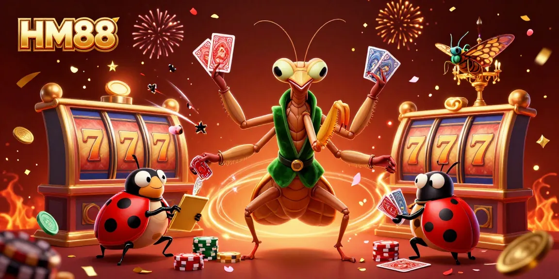 Experience the thrill of HM88 with vibrant gaming elements and engaging characters in a dynamic casino scene.