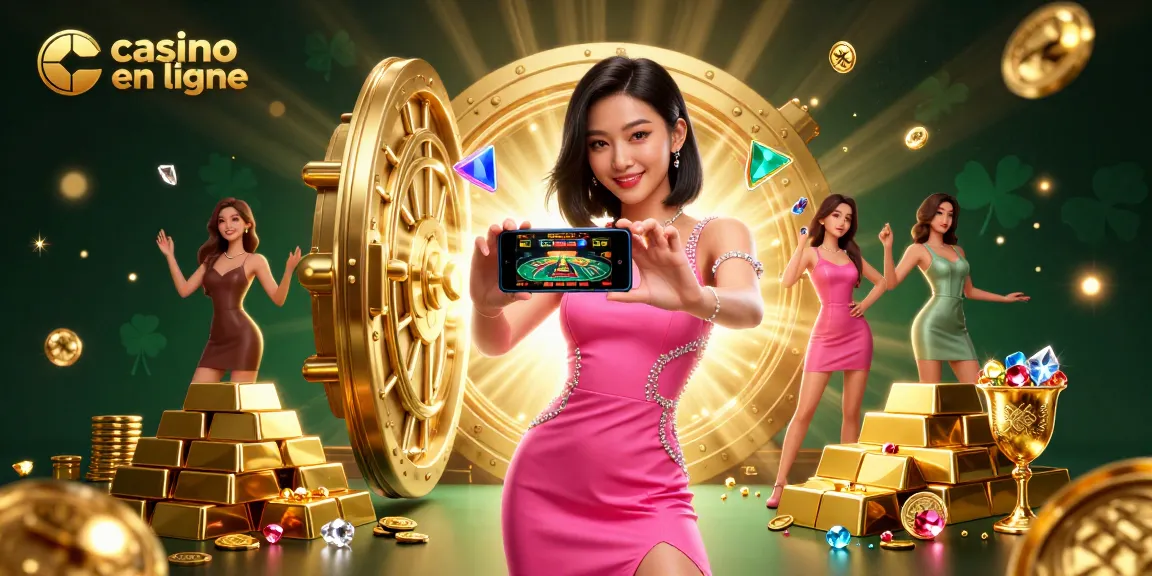 Découvrez des jeux passionnants dans un casino en ligne avec une femme asiatique confiante mettant en avant l'action des croupiers en direct.