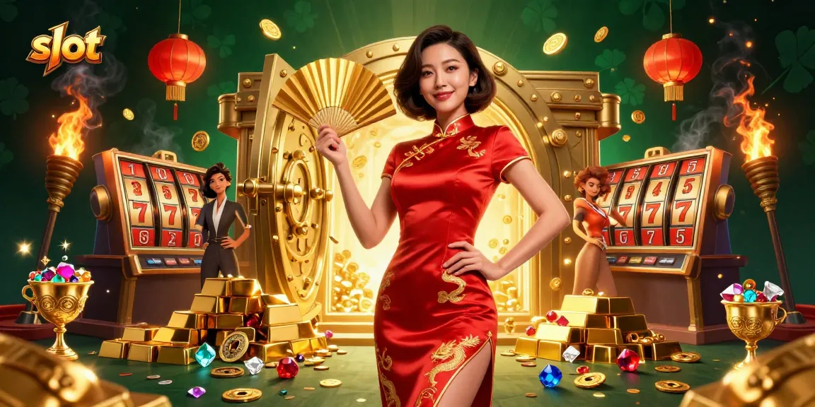 Experience thrilling slot adventure in this vibrant casino scene with exciting game elements.