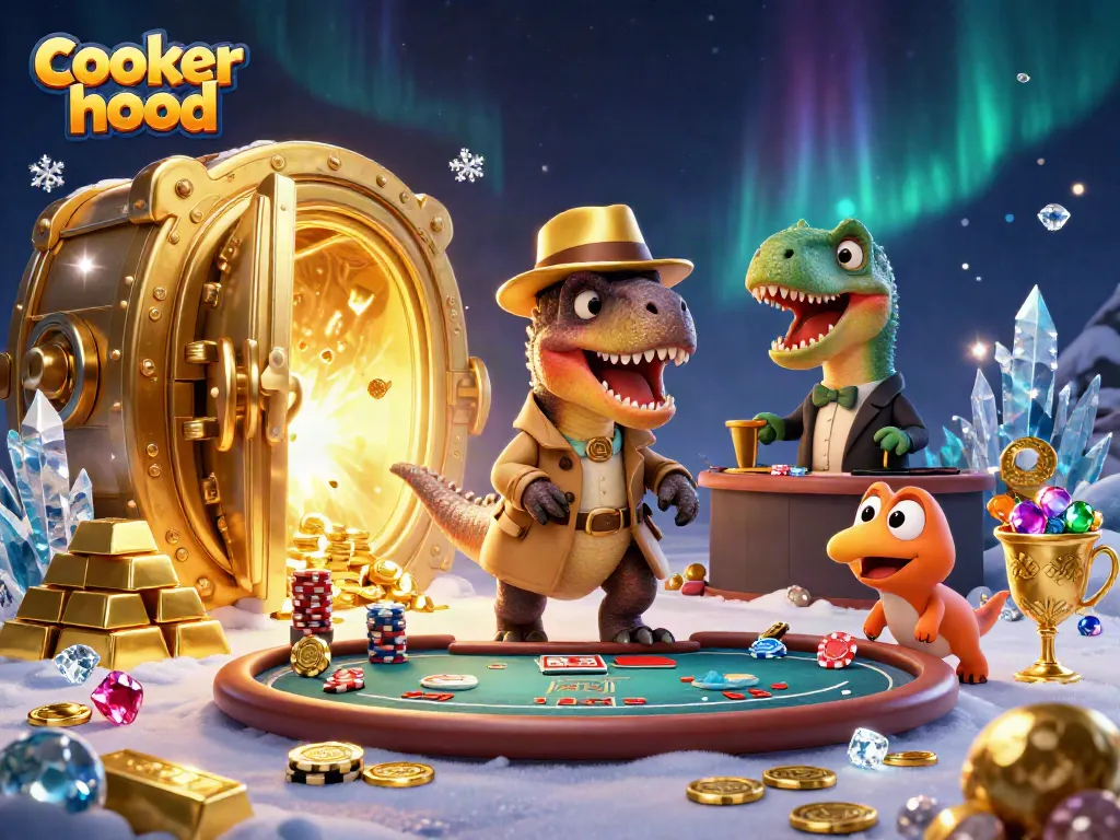 Experience dynamic gambling thrills with a cooker hood-themed scene, featuring 3D characters in action.