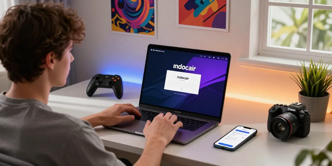 Engaging user interacting with indocair login on modern gaming platform.