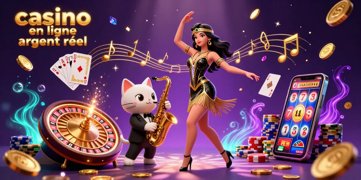 Découvrez l'excitation du casino en ligne argent réel avec des danseurs flapper en 3D, des pièces d'or et des éléments de jeu vibrants.