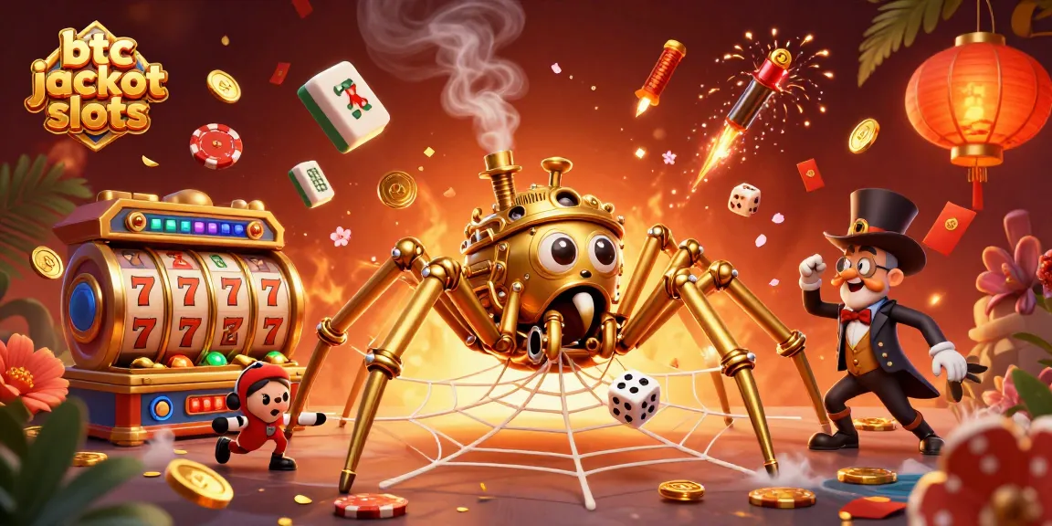 Experience thrilling action with btc jackpot slots in a vibrant, detailed 3D casino scene.
