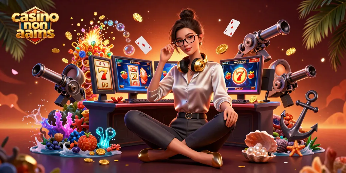 Scopri l'emozione dei casinò non AAMS con icone di slot illuminate e elementi di gioco entusiasmanti.