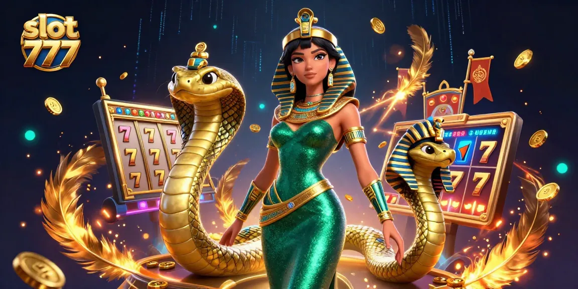 Spin and win with slot 777 in this vibrant 3D illustration of a casino scene.