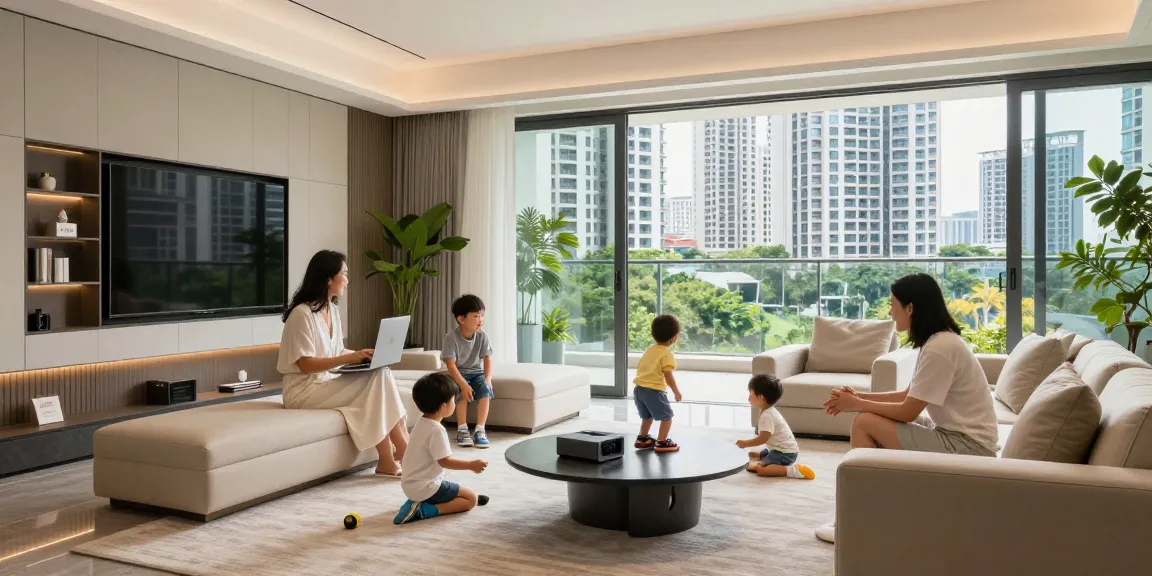 Dover Residences Price reflected in luxurious living space, family enjoying modern amenities with skyline views