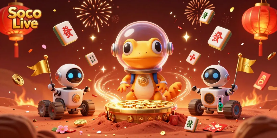 Soco Live offers a vibrant Martian casino experience with interactive elements amidst a cosmic celebration.