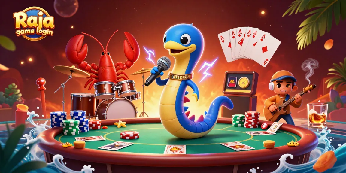 Experience Raja game login through vibrant gambling action with electric characters and casino elements.