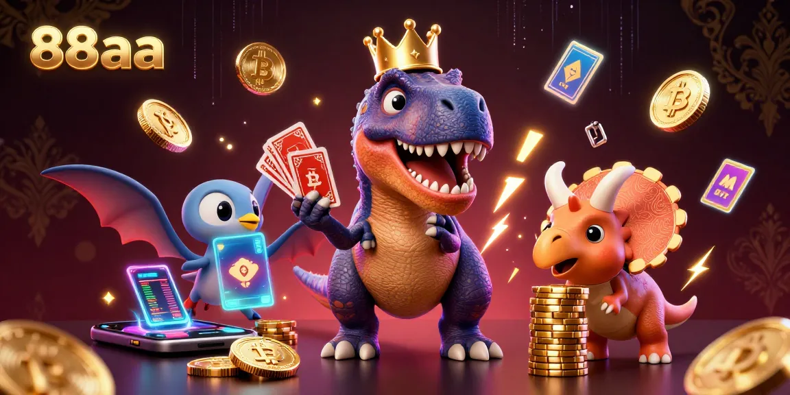Join the engaging atmosphere of 88aa with playful dinosaurs and exciting casino action!