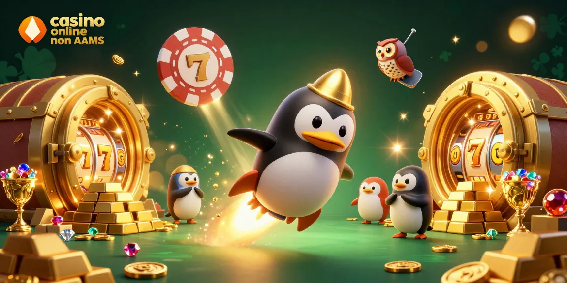 Scopri l'emozione del casinò con il fantastico pinguino d'oro nello spazio nei migliori casino online non AAMS.