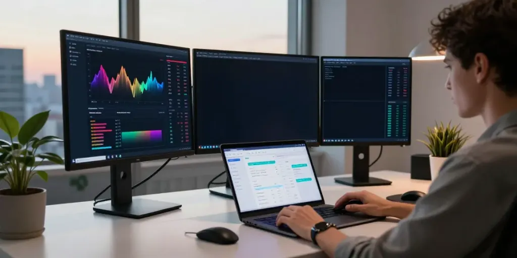 Real-time financial data API 免费行情数据接口 with cryptocurrency charts and trading setup.
