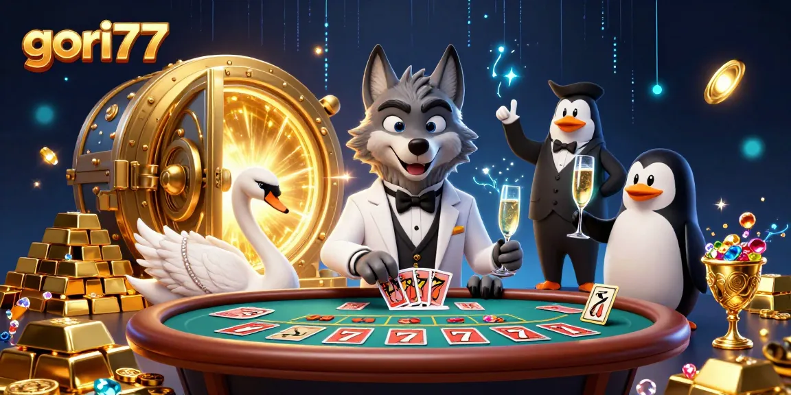 Experience thrilling gameplay with gori77's captivating casino illustration featuring dynamic characters and rich elements.