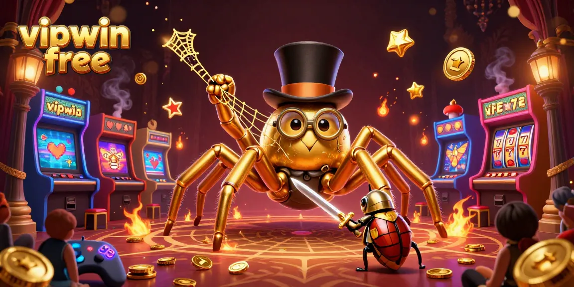 Experience the excitement at vipwin free with a vibrant casino scene featuring unique characters and gaming elements.