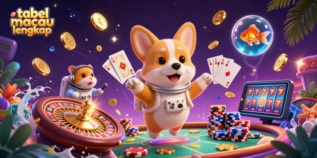 Engage in thrilling gameplay with our tabel macau lengkap, witnessing a vibrant casino scene.