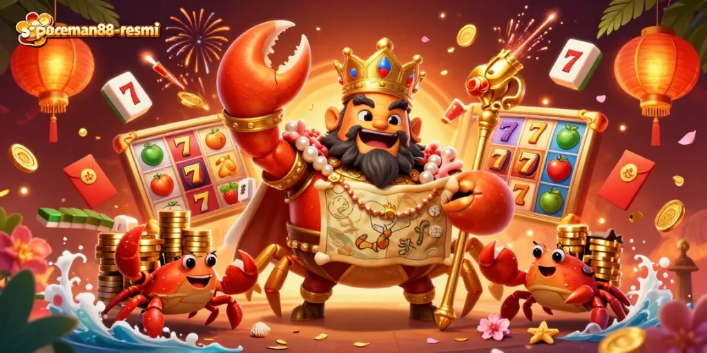 Experience thrilling gameplay at spaceman88-resmi as the golden crab emperor leads a vibrant casino adventure.