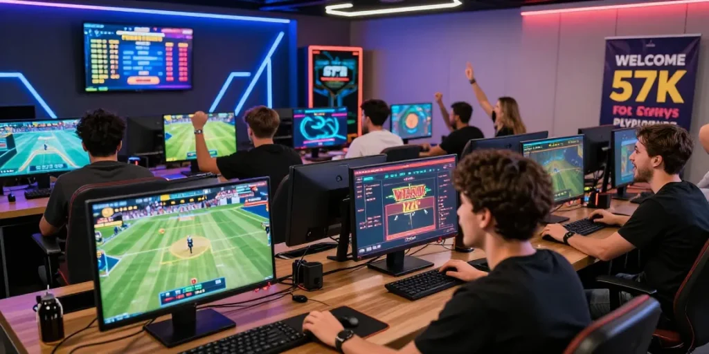 Dynamic online gaming experience at SHBET.CRUISES with enthusiastic players and vibrant atmosphere showcasing live betting and promotions.