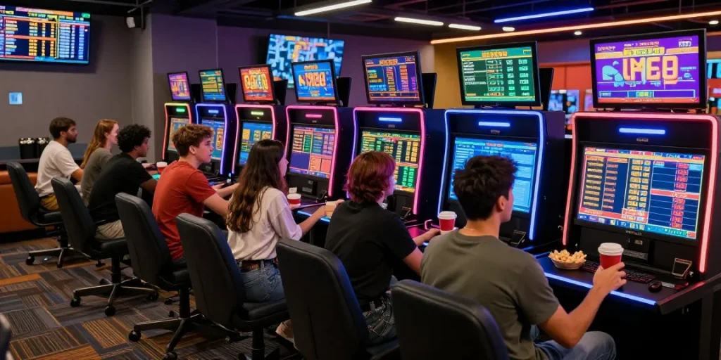 Dynamic online betting atmosphere with newbet4d members engaged in gaming.